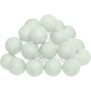 Atmosphera LED Feestverlichting katoen - Cotton Ball - 20 Ballen - Ø6cm - Groen