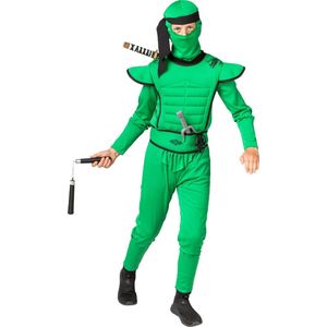 Ninja Kostuum Kind Groen - Maat 152