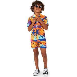 OppoSuits Kids Palm Power - Jongens Zomer Set - Bevat Shirt En Shorts - Meerkleurig - Maat: EU 92/98 - 2 Jaar