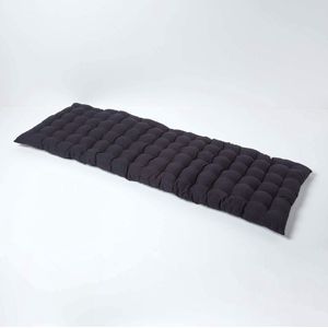 Inovra ® Extra Comfortabele Driezits Zwarte Kussen voor Tuinbanken met Katoenen Overtrek