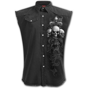 Spiral Mouwloos werkshirt -M- SKULL SCROLL Zwart