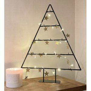 Janse® Metalen Kerstboom - Kerstdecoratie met haken - Kunstkerstboom van metaal - Zwart