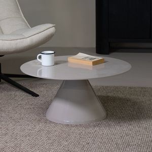 Salontafel Rond - Beige Aluminium Glans - 69x69x33,5cm - Kelsi - Giga Meubel