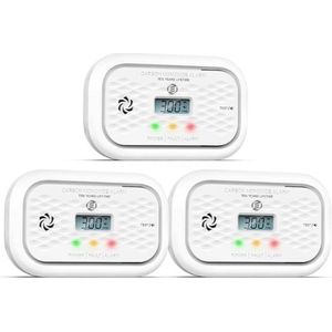 Equivera Koolmonoxidemelder - Koolstofmonoxidemelder - Koolmonoxide Detector - Draagbaar Koolmonoxide Alarm - CO-melder