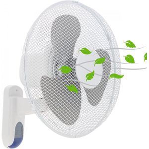 DailySupplies® Wandventilator - Muurventilator Met Afstandsbediening - Muur Ventilator - Wit