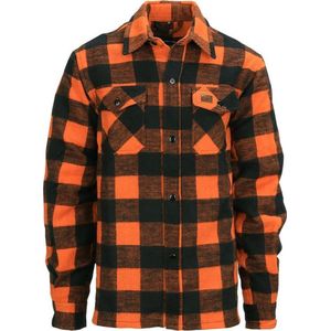 Longhorn - Lumberjack flannel shirt (kleur: Zwart/Orange / maat: XXXL)