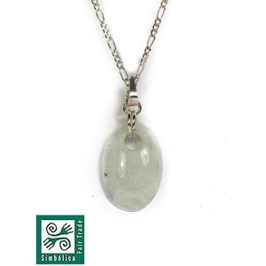 Jade hanger lila - aan zilveren ketting