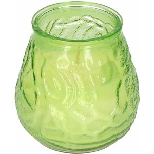Windlicht geurkaars - groen glas - 48 branduren - citrusgeur