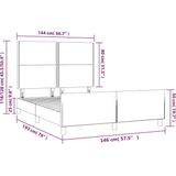 vidaXL - Bedframe - met - hoofdbord - kunstleer - witx190 - cm