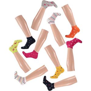 SOX 10 PACK Sneakers en Enkelsokken Multipack Felle kleuren Flamingo Dames Maat 37/42