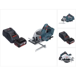 Bosch GKS 18V-57-2 Professionele accucirkelzaag 18 V 165 mm borstelloos + 1x accu 5.0 Ah + lader