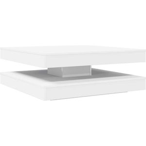 vidaXL Salontafel - 360 graden draaibaar - Wit Salontafel - Houten Salontafel - Ronde Salontafel - Draaibare Salontafel - Multifunctionele Salontafel