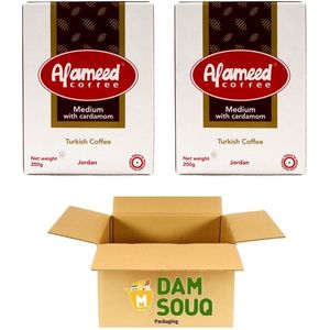 Damsouq® Multipak Alameed Arabische Koffie (Gemalen) Medium met Kardemom (2x 200GR)