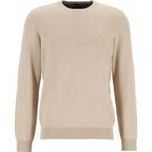 MARVELIS modern fit trui katoen - O-hals - beige - Maat: L