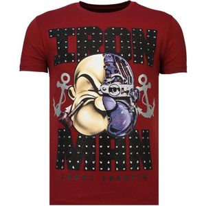 Iron Man Popeye - Rhinestone T-shirt - Bordeaux