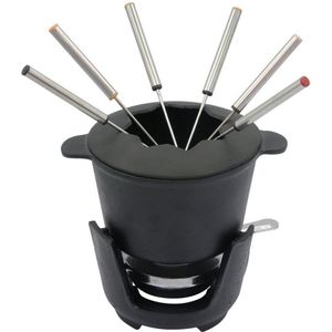 Kinghoff 1195 - Gietijzeren fondue set met vorken - 6 persoons - 17 x 10 cm