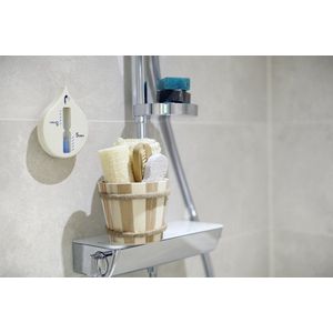Zandloper - 2x - badkamer/douche timer - 5 minuten - wit/blauw - 6 x 12 cm