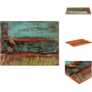 vidaXL Tafelblad - Tafelbladen - Vervangende Tafelblad - Vervangende Tafelbladen - Tafelblad rechthoekig 25-27 mm 60x80 cm massief gerecycled hout