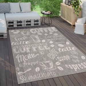 Paco Home Buiten Vloerkleed Tapijt Binnen En Buiten Balkon Keuken Modern Lettering 160x220 cm