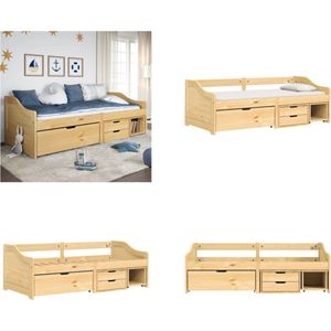 vidaXL Slaapbank met 3 lades IRUN 90x200 cm massief grenenhout - Slaapbank - Slaapbanken - Slaap Bank - Bedbank