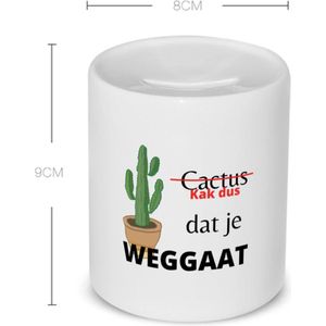 Akyol - kak dus dat je weg gaat Spaarpot - Quotes - iemand die ontslag neemt - cactus - collega's - werknemers - verjaardagscadeau - verjaardag - cadeau - afscheidscadeau - geschenk - leuke cadeau - kado - gift - 350 ML inhoud