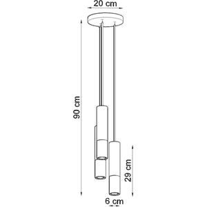 - LED Hanglamp zwart chrome LOOPEZ - 3 x GU10 aansluiting