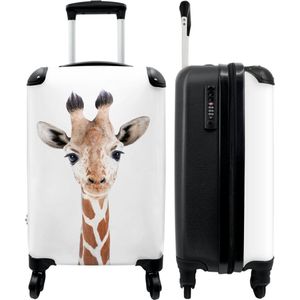 NoBoringSuitcases.com - Koffer - Giraffe - Dieren - Natuur - Portret - Past binnen 55x40x20 cm en 55x35x25 cm - Trolley handbagage - Valiezen met wieltjes volwassenen - Reiskoffer op wielen - Rolkoffer lichtgewicht