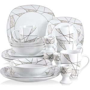 Servies serviesset, premium kwaliteit, servies, borden, kommen, mokken - 4 personen