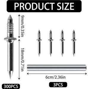 spijkers assortiment - Nagelset aan de Muur, Platte Kopspijkers, Foto Ophangen Spijkers, Wandnagels, Hardware Spijker Assortimentset 300