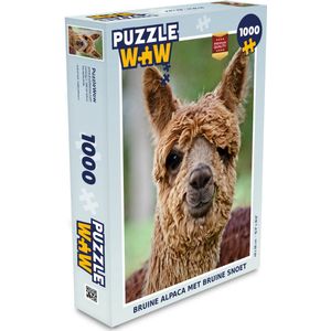 Puzzel Lama - Bruin - Macro - Legpuzzel - Puzzel 1000 stukjes volwassenen