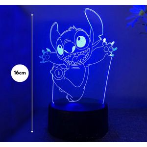 Stitch lamp vrolijk - Nachtlampje kinderen - Kinderlampje - Stitch - 3D lamp LED tafellamp