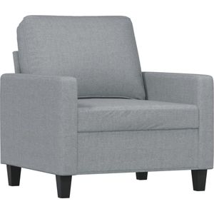vidaXL Fauteuil - 60 cm - Lichtgrijs Stof - Comfortabel Comfortabele Fauteuil - Fauteuils Grijs - Lounge Stoel - Relaxfauteuil - Leesfauteuil