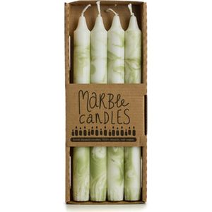 Rustik Lys - Dinerkaarsen 'Marble' (Set van 4, Eucalyptus)