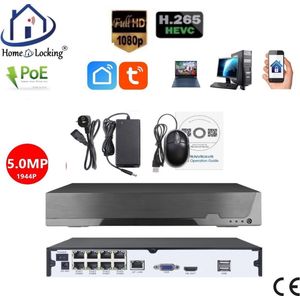 Home-Locking NVR 8CH 1944P-H265 5.0MP 8 uitgangen POE CN-526