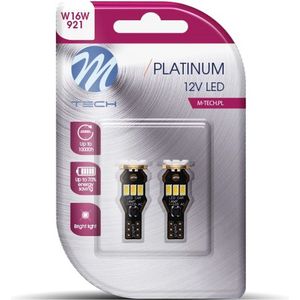 M-Tech LED W16W / T15 12V - Platinum 9x Led diode - Wit - Set