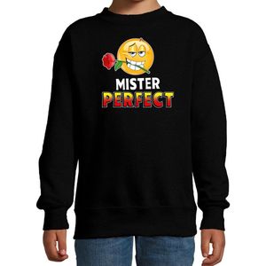 Funny emoticon sweater Mister perfect zwart voor kids - Fun / cadeau trui 98/104