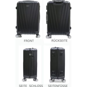 Reiskoffer - Koffer met slot - Reiskoffer op wielen - Stevig ABS - 65 Liter - Road - Zwart - Travelsuitcase - M