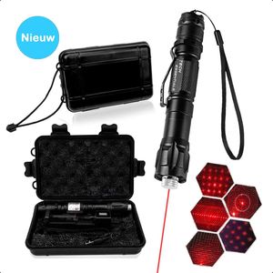 Tech Essentials® Professionele Laserpen Rood <5mW Met Case - Oplaadbaar - Inclusief Batterijen En Oplader | Laserpennen - Laserpointer - Gadget