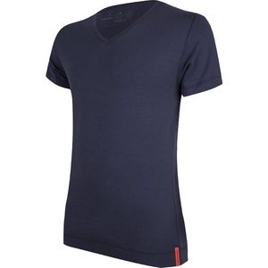 Undiemeister T-shirt - T-shirt heren - Slim fit - Korte mouwen - Gemaakt van Mellowood - V-Hals - Storm Cloud (Blauw) - Anti-transpirant - XL
