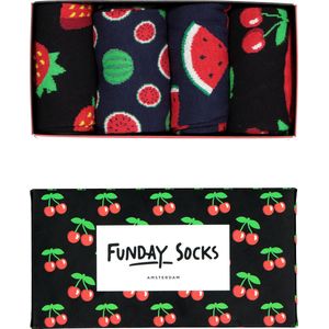 Funday Socks Giftset unisex sokken (4-pack) - Fruit in een doosje - Maat: 36-40