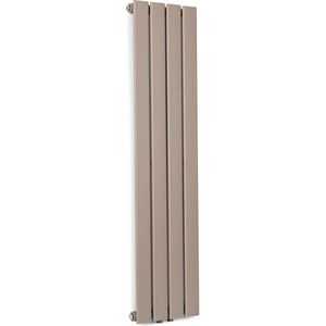Blumfeldt Badkamerradiator - Design radiator - Zuinige platte radiator verticaal - Verticale Wandverwarming - 380 W - Verticale Radiator Met Thermostaat - Wandradiator voor badkamer en woonkamer - Zandkleur