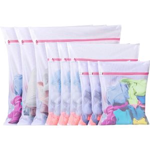 10 stuks wasnetten voor wasmachine, waszak, waszakken met ritssluiting, grote mesh-waszakken voor overhemden, beha's, sokken, schoenen, trui, babykleding (3 maten)