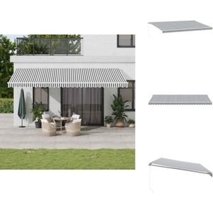 vidaXL Uittrekbare Luifel - Uittrekbare Luifels - Luifel - Zonnescherm - Luifel handmatig uittrekbaar 600x300 cm antraciet en wit