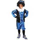 Comedia - Kostuum - Piet - Velours - Blauw/zwart - mt.152