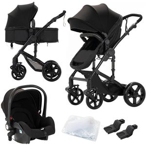 Kinderwagen – Wandelwagen - Opvouwbaar - Babywagen - Comfortabel - Veilig – Schokabsorptie - 3-in-1 - Multifunctioneel - Lichtgewicht - Zwart