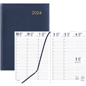 Castelli - Agenda 2024 - NL - H46 Roma - Week op 2 pagina's - A4 - 215 x 297 mm - Kolom - Blauw