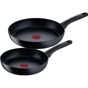 Tefal Black Stone koekenpannenset - Ø 24/28 cm