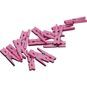 Mini Houten Decoratie Knijpertjes Roze 20 Stuks 420204
