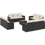 vidaXL-13-delige-Loungeset-met-kussens-poly-rattan-zwart