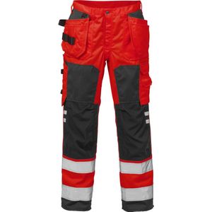 Fristads Hi Vis Werkbroek Klasse 2 2025 Plu - Hi-Vis rood/zwart - C52